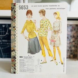 [McCall’s] 1961 MCM Sewing Pattern Counter Book 11x14 Mixed Media Collage